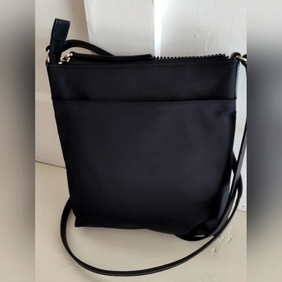 Marc Jacobs North South Messenger Crossbody Bag | Black Nylon With Leather Trim - Picture 2 of 10